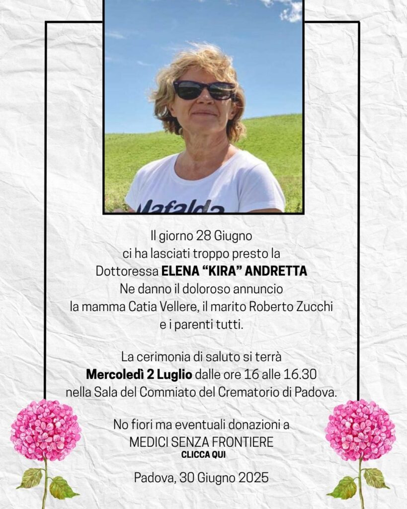 Necrologio Elena Andretta